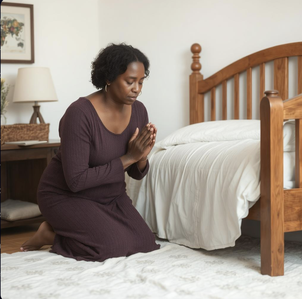 A woman in prayer